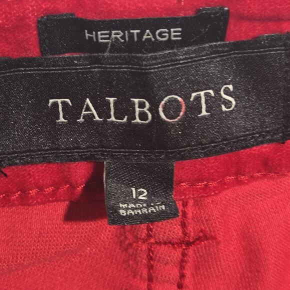 Talbots Flawless 5 Pocket Straight Leg Corduroy Velveteen Pants Size 12 Red - Picture 4 of 6